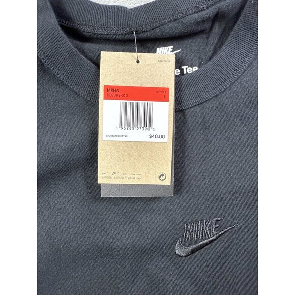 Nike Shirt Tee Mens Large Black Max 90 Loose Fit Embroidered Swoosh DO7392-010 - Picture 3 of 13